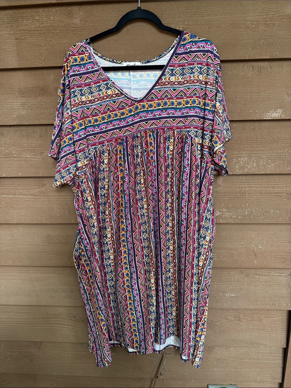 Haptics by Holly Harper Aztec Print Dress with Pockets size 3X